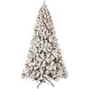 Prelit 5ft PVC Flocked Automatic White Tree With Lights Fireproof Artificial Christmas Tree
