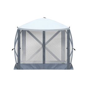 6.8X7.2ft Light Gray And Dark Gray Contrasting Quadrilateral Automatic Folding Tent (Option: Dark Gray)