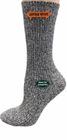 Regenerated Wool Diabetic Outdoor Hiking Extra Wide Calf Women Socks (Color: Gray)