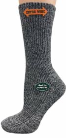 Regenerated Wool Diabetic Outdoor Hiking Extra Wide Calf Women Socks (Color: Charcoal)